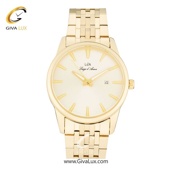 ساعت مچی اورجینال مردانه LdA | لوئیجی د آنا | Luigi d'Ana طلایی | طلایی| طلایی| کد رفرنس 2482